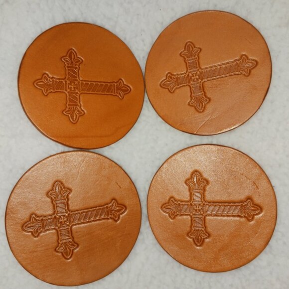Leather Coasters - Holy Cross Collection - Picture 1 of 1